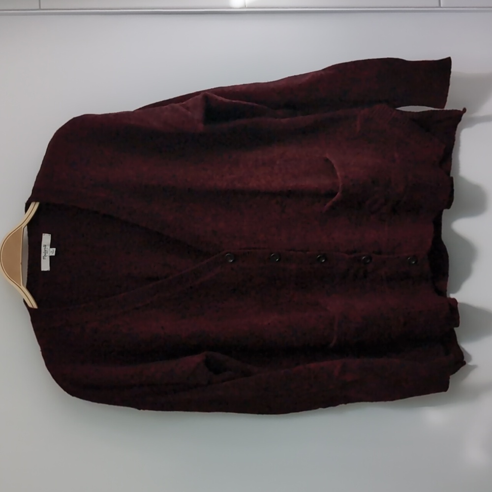 Madewell Red Marled Cardigan